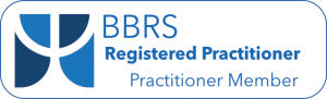 BBRS (British BrainWorking Research Society) seal showing Registered practitioner membership