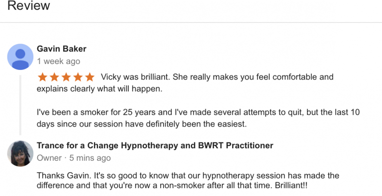 Review for Trance for a Change Hypnotherapy